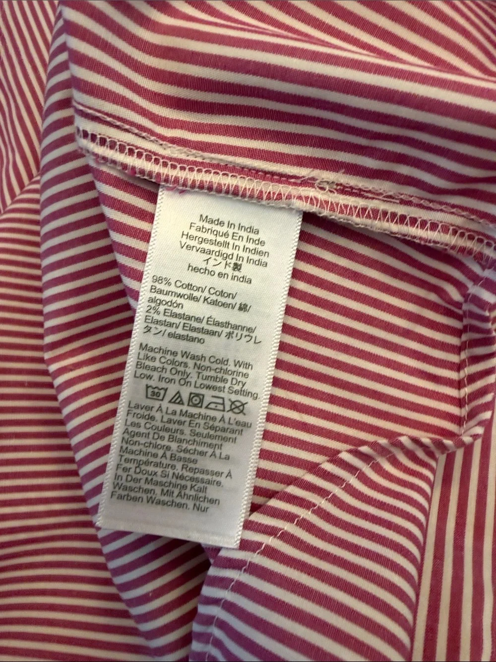 J. Crew Pink Striped Ruffle-Neck Button-Up Blouse